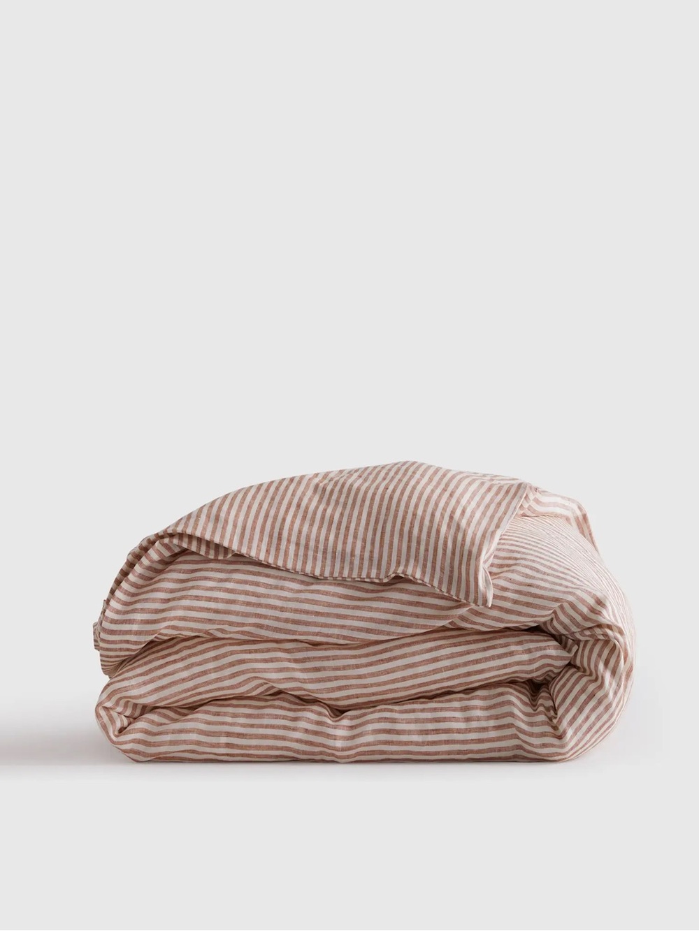 NWOT QUINCE European Linen Stripe Duvet Cover Full/Queen Terracotta Stripe 7342